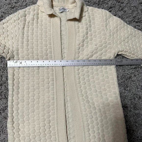 Vintage 60s 70s Crochet Woven Coquette Cardigan Size M - Picture 8 of 8